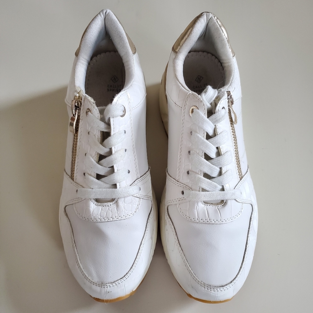White with gold trim and side zipper runners - Picture 2 of 5